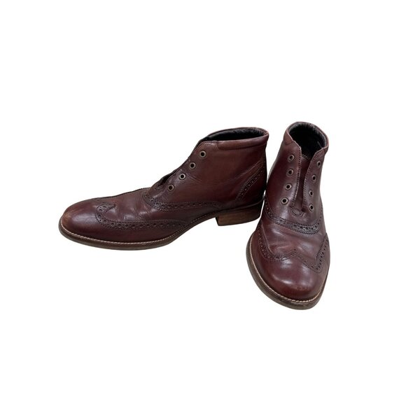 Cole Haan Mens Brown Leather Ankle Wingtip Boots 8M SKU 7796 - Picture 2 of 14